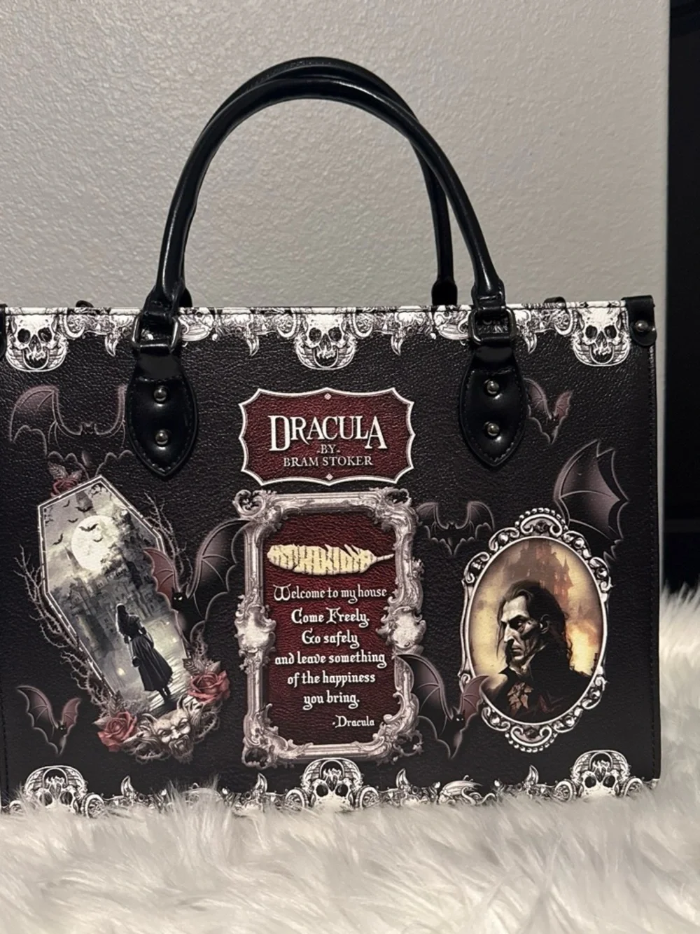 Dracula by Bram Stoker Black Gothic Tote Bag